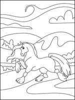 páginas para colorir de cavalos para crianças - livro de colorir vetor