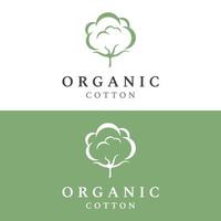 design de logotipo planta de flor de algodão macio orgânico natural para negócios, têxteis, roupas e beleza. vetor