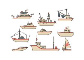 Vector grátis de ícones de navios e placas