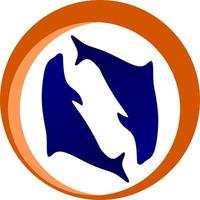 as ilustrações e clipart. design de logotipo. ilustração de um símbolo de golfinhos. vetor