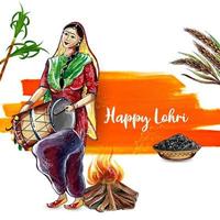 feliz lohri e fundo de celebração do festival cultural sikh baisakhi vetor