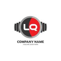 ícone de design de logotipo de letra lq fitness e símbolo vetorial de música. vetor