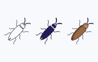 ícone de ilustração vetorial de insetos e insetos vetor