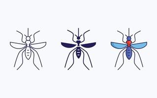 pequeno ícone de ilustração vetorial de bug de mosca vetor