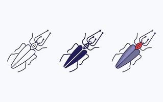 ícone de ilustração vetorial de bug de inseto vetor