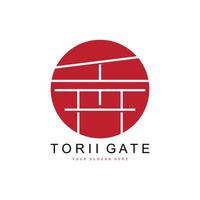 logotipo do portão torii, design de construção japonês, vetor de ícone da china, ícone de modelo de ilustração