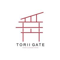 logotipo do portão torii, design de construção japonês, vetor de ícone da china, ícone de modelo de ilustração