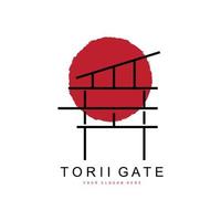 logotipo do portão torii, design de construção japonês, vetor de ícone da china, ícone de modelo de ilustração