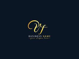 carta exclusiva do logotipo vf, ícone do logotipo da carta vf de caligrafia para negócios vetor