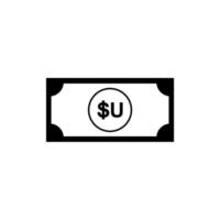 símbolo de moeda do Uruguai, ícone do peso uruguaio, sinal de uyu. ilustração vetorial vetor