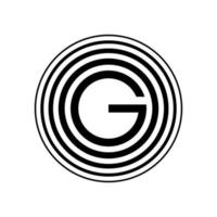 letra 'g' no estilo de círculo em forma, simples e direto ao logotipo ou elemento de design gráfico. atraente, memorável, elegante e moderno. ilustração vetorial vetor