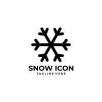 vetor de ícone de logotipo de neve isolado