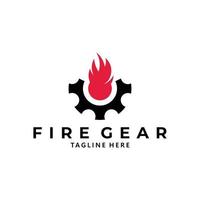 vetor de ícone do logotipo da engrenagem de fogo