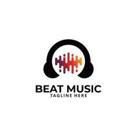 vetor de ícone de logotipo de música beat isolado