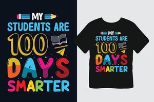 meus alunos são 100 dias mais inteligentes em design de camisetas vetor