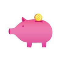 ilustração em vetor ícone de investimento. sinal e símbolo de economia de dinheiro de porco.