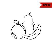 ilustração do ícone da linha de frutas vetor