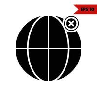 ilustração do ícone do glifo do globo vetor