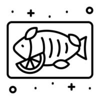design vetorial de peixe cozido no vapor, comida saudável vetor