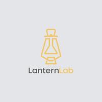 ideia de design de logotipo de lanterna e laboratório vetor