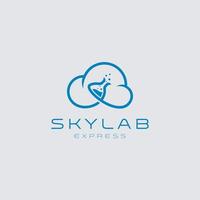 vetor de design de modelo de logotipo de laboratório em nuvem