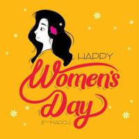 8 de março conceito de ilustração vetorial do dia internacional da mulher. ilustração de mulheres felizes, jovem vetor