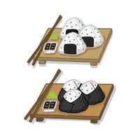 onigiri - ilustração vetorial de comida japonesa. vetor