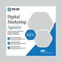 vetor folheto quadrado de agência de marketing digital ou modelo de postagem de mídia social