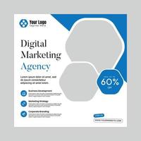vetor folheto quadrado de agência de marketing digital ou modelo de postagem de mídia social