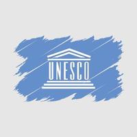 vetor de pincel de bandeira da unesco