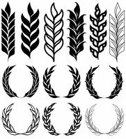 Conjunto de ícones de brincos de trigo do vetor