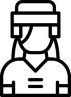 design de ícone de vetor de mulher de jogador de hóquei