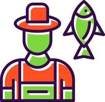 design de ícone de vetor de pescador