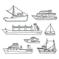 Diferentes tipos de barcos vetor