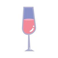 bebida de copo de vinho rosa fresco vetor