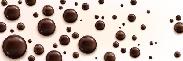 bolhas de chocolate realistas em fundo branco vetor