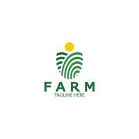 fazenda agricultura ilustração de design de logotipo orgânico de negócios agrícolas, campo de colheita, pasto, leite, conceito de design, símbolo criativo, ícone, modelo vetor