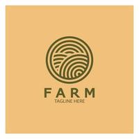 fazenda agricultura ilustração de design de logotipo orgânico de negócios agrícolas, campo de colheita, pasto, leite, conceito de design, símbolo criativo, ícone, modelo vetor