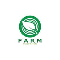 fazenda agricultura ilustração de design de logotipo orgânico de negócios agrícolas, campo de colheita, pasto, leite, conceito de design, símbolo criativo, ícone, modelo vetor