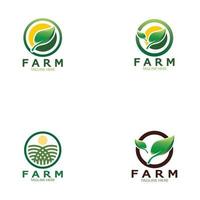 fazenda agricultura ilustração de design de logotipo orgânico de negócios agrícolas, campo de colheita, pasto, leite, conceito de design, símbolo criativo, ícone, modelo vetor