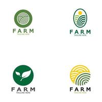 fazenda agricultura ilustração de design de logotipo orgânico de negócios agrícolas, campo de colheita, pasto, leite, conceito de design, símbolo criativo, ícone, modelo vetor