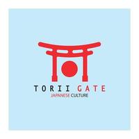 ícone de ilustração de logotipo simples de cultura tradicional japonesa de portão torii com conceito de vetor minimalista estético
