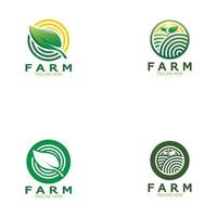 fazenda agricultura ilustração de design de logotipo orgânico de negócios agrícolas, campo de colheita, pasto, leite, conceito de design, símbolo criativo, ícone, modelo vetor