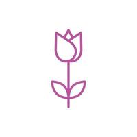eps10 ícone de arte de linha abstrata de flor de tulipa de vetor rosa ou logotipo isolado no fundo branco. símbolo de contorno de flor tulipa em um estilo moderno simples e moderno para o design do seu site e aplicativo móvel