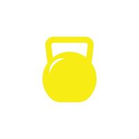 ícone da arte do kettlebell do vetor amarelo eps10 ou logotipo isolado no fundo branco. símbolo de levantamento de peso ou treinamento físico em um estilo moderno simples e moderno para o design do seu site e aplicativo móvel