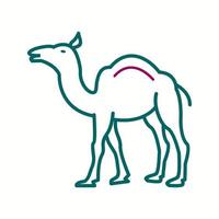 lindo ícone de vetor de linha de camelo