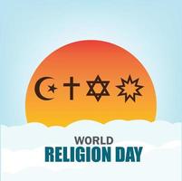 ilustração em vetor do dia mundial da religião. projeto simples e elegante