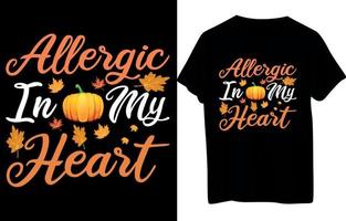 design de camiseta outono ou outono vetor