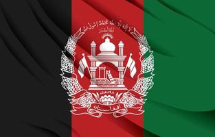 bandeira nacional do afeganistão acenando ilustração vetorial realista vetor