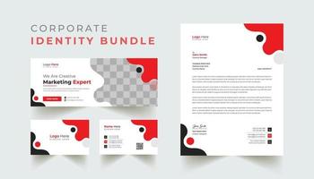 modelo de capa de facebook de negócios profissional, papel timbrado e vetor profissional de design de cartão de visita